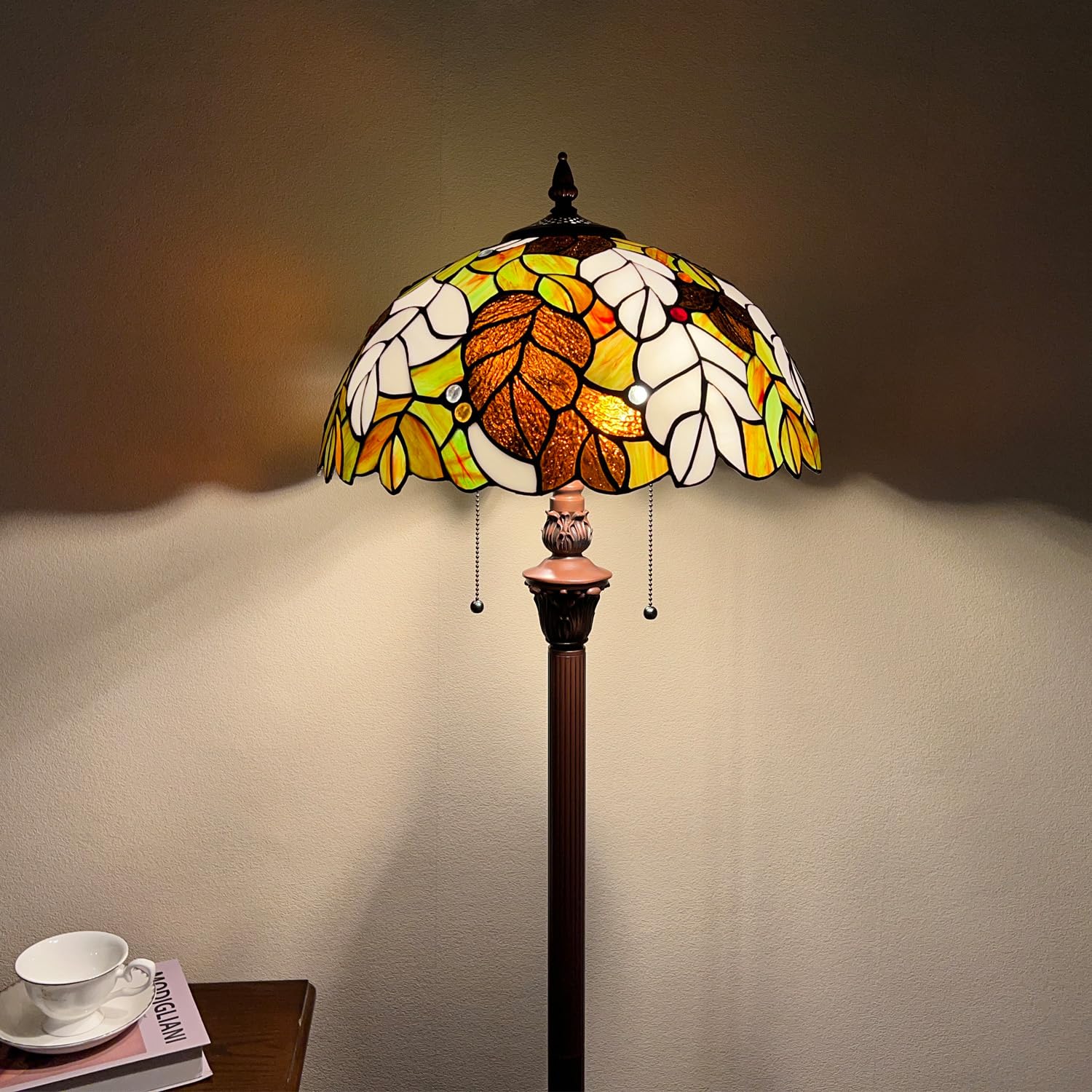 COTOSS Tiffany Floor Lamp for Living Room,63 inch Tall Stained